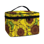 Classic Vintage Sunflower Pattern Print Travel Makeup Bag