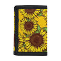 Classic Vintage Sunflower Pattern Print Trifold Wallet