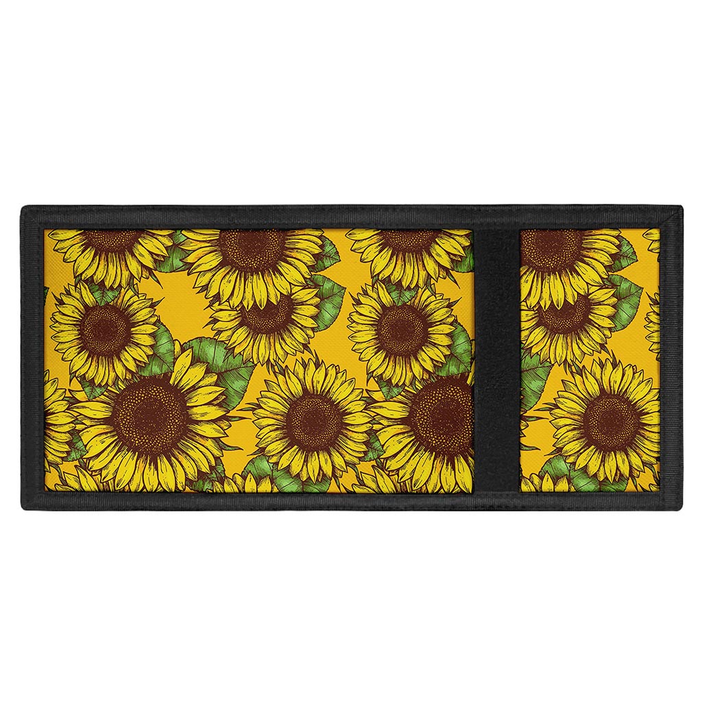 Classic Vintage Sunflower Pattern Print Trifold Wallet