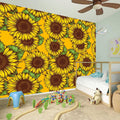 Classic Vintage Sunflower Pattern Print Wall Sticker