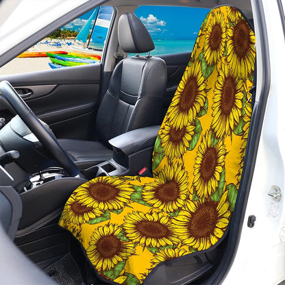 Classic Vintage Sunflower Pattern Print Waterproof Car Seat Cover
