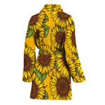 Classic Vintage Sunflower Pattern Print Women's Bathrobe