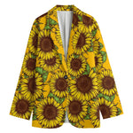 Classic Vintage Sunflower Pattern Print Women's Blazer