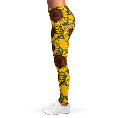 Classic Vintage Sunflower Pattern Print Women's Leggings