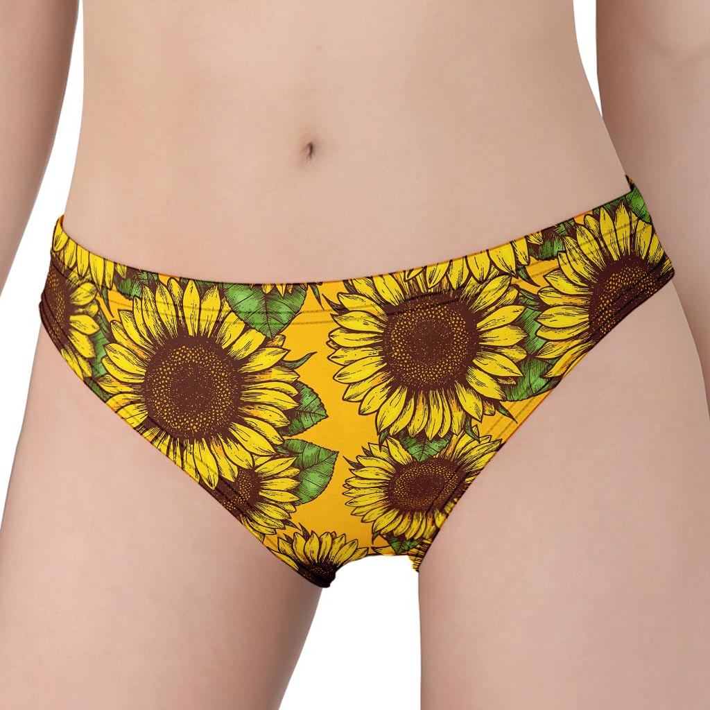 Classic Vintage Sunflower Pattern Print Women's Panties