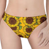 Classic Vintage Sunflower Pattern Print Women's Thong