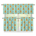 Classical Guitar Pattern Print 3 Piece Kitchen Curtains
