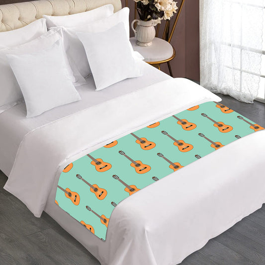 Classical Guitar Pattern Print Bed Runner