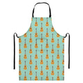Classical Guitar Pattern Print Bib Apron With Pocket