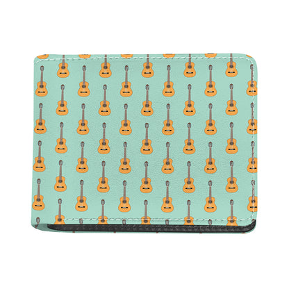 Classical Guitar Pattern Print Bifold Wallet