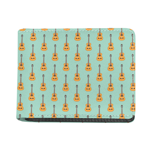 Classical Guitar Pattern Print Bifold Wallet