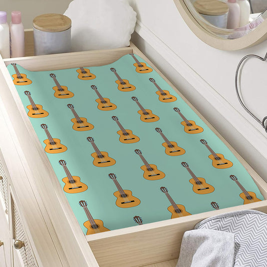 Classical Guitar Pattern Print Changing Pad Cover