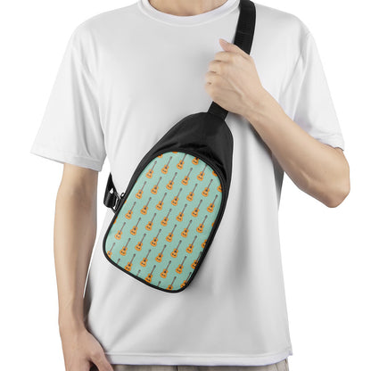 Classical Guitar Pattern Print Chest Bag