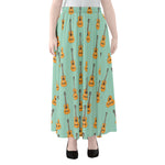 Classical Guitar Pattern Print Chiffon Maxi Skirt