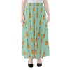 Classical Guitar Pattern Print Chiffon Maxi Skirt