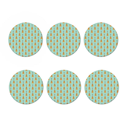 Classical Guitar Pattern Print Coaster Set