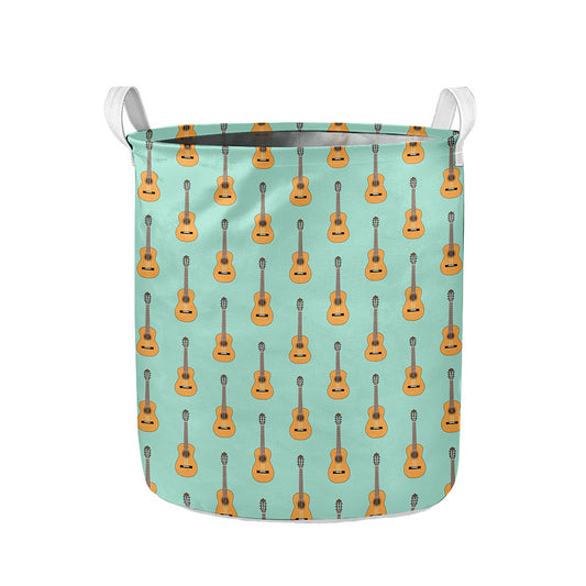 Classical Guitar Pattern Print Collapsible Laundry Basket
