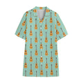 Classical Guitar Pattern Print Cotton Hawaiian Shirt