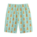 Classical Guitar Pattern Print Cotton Shorts