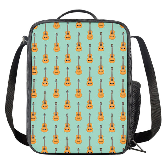 Classical Guitar Pattern Print Crossbody Lunch Bag