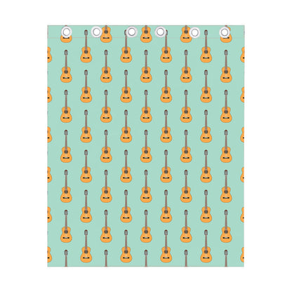 Classical Guitar Pattern Print Curtain