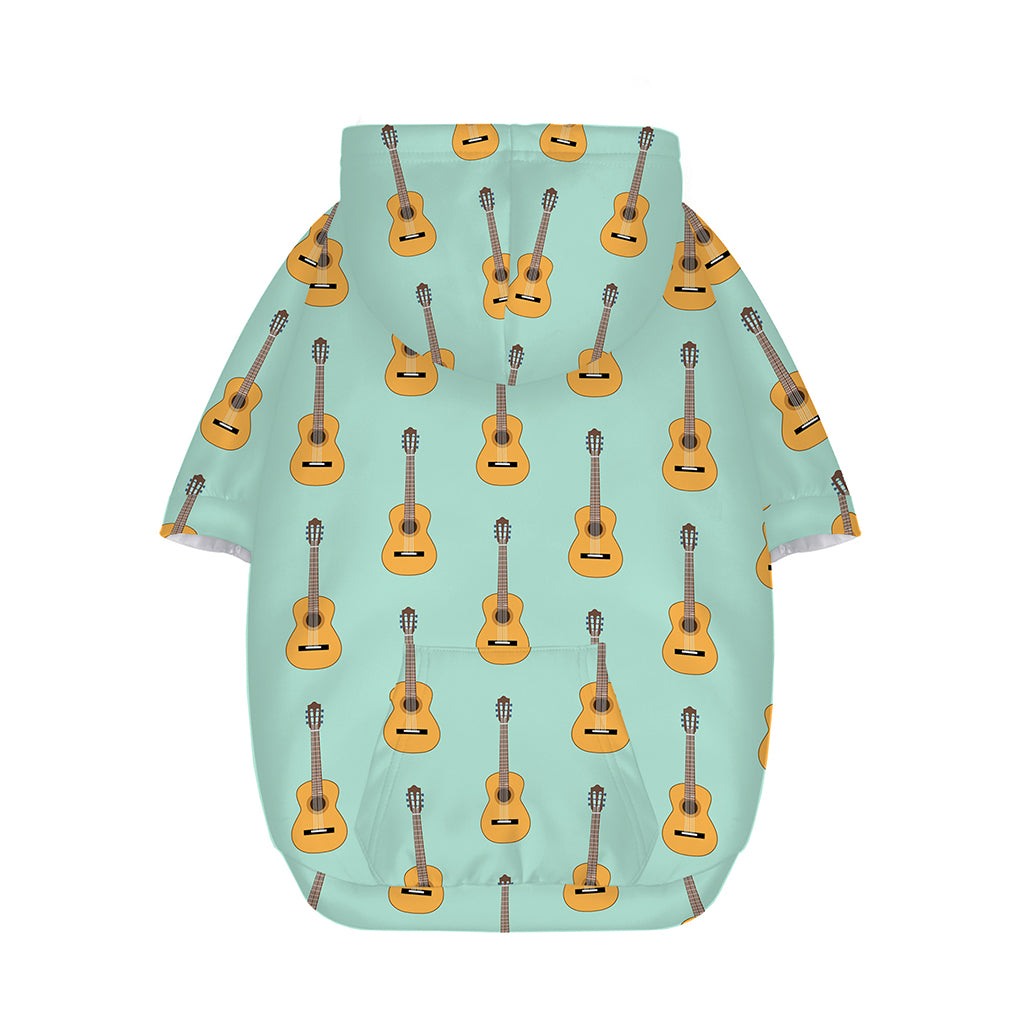 Classical Guitar Pattern Print Dog Zip Up Hoodie