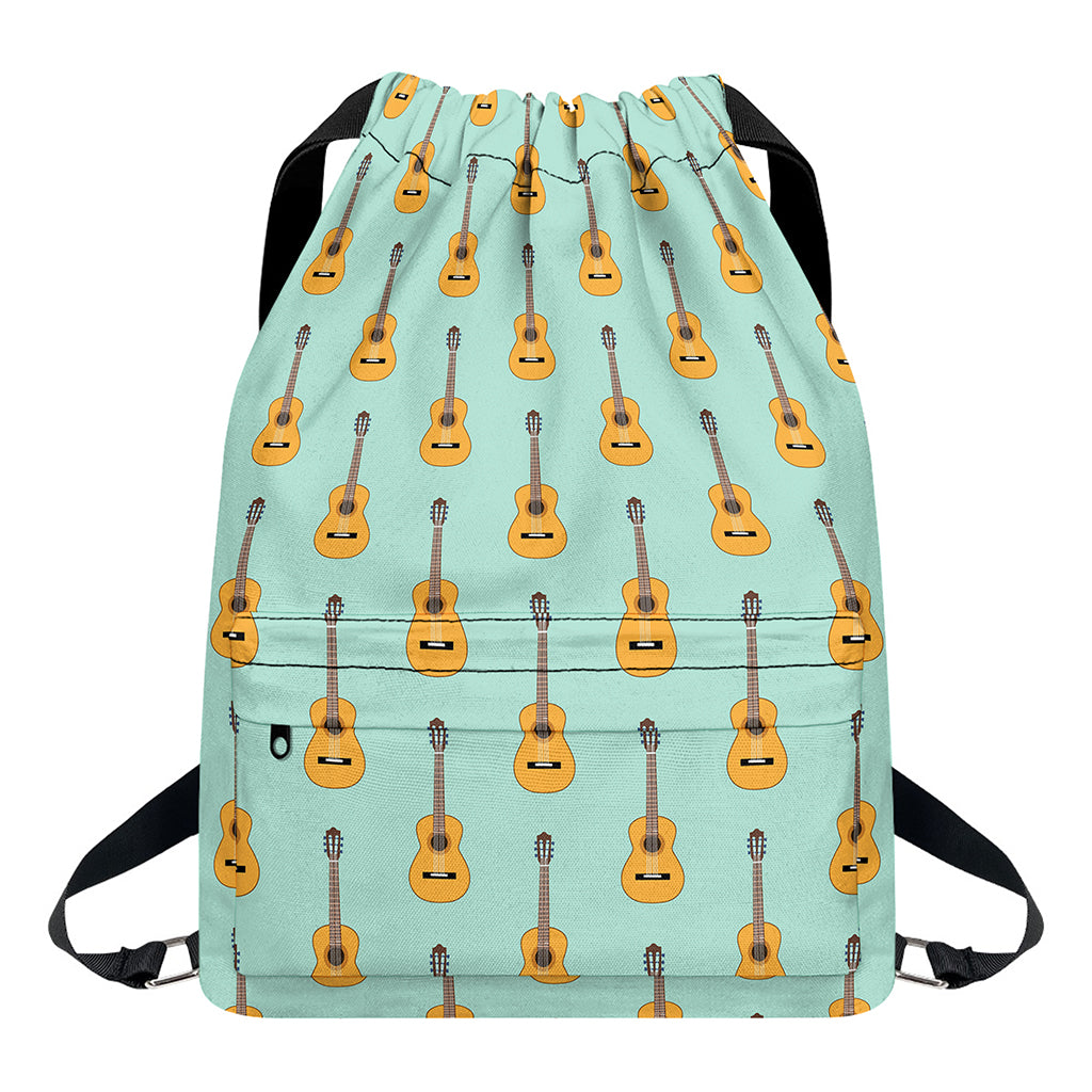 Classical Guitar Pattern Print Drawstring Backpack
