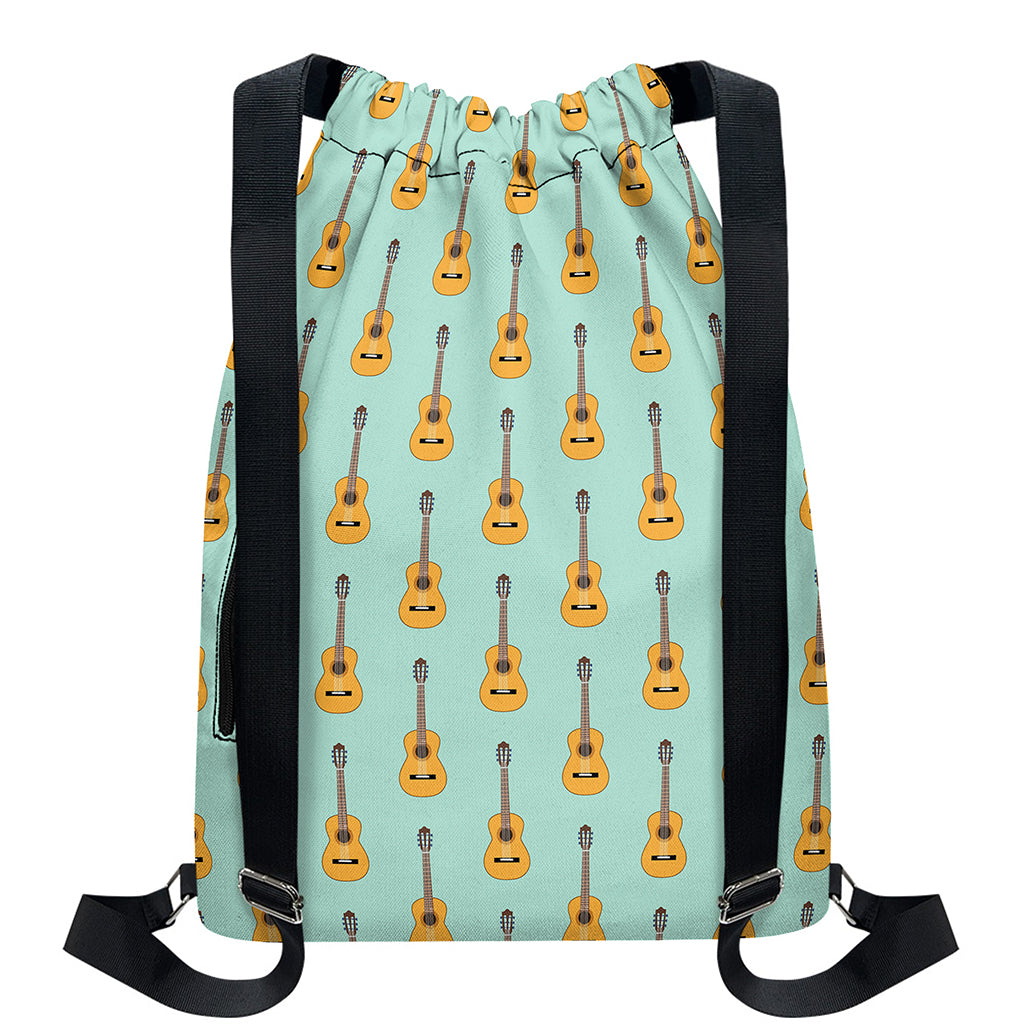 Classical Guitar Pattern Print Drawstring Backpack