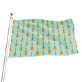 Classical Guitar Pattern Print Flag