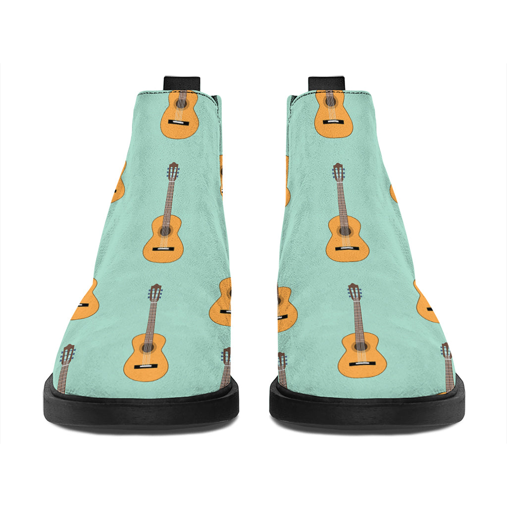 Classical Guitar Pattern Print Flat Ankle Boots