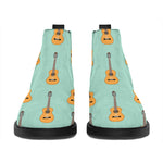 Classical Guitar Pattern Print Flat Ankle Boots