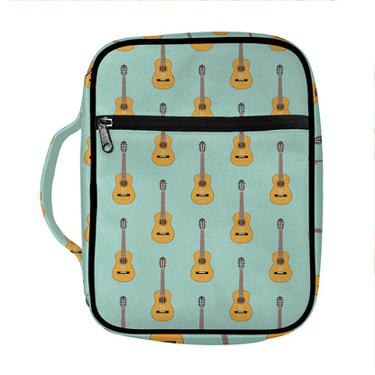 Classical Guitar Pattern Print Front Pocket Bible Bag