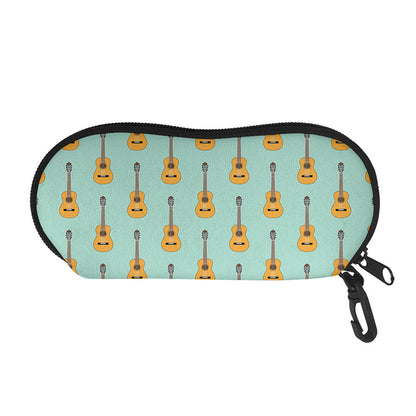 Classical Guitar Pattern Print Glasses Case