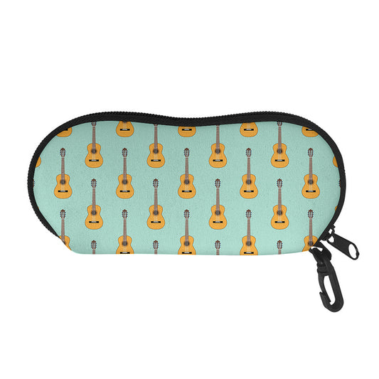 Classical Guitar Pattern Print Glasses Case