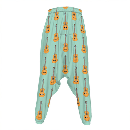 Classical Guitar Pattern Print Hammer Pants