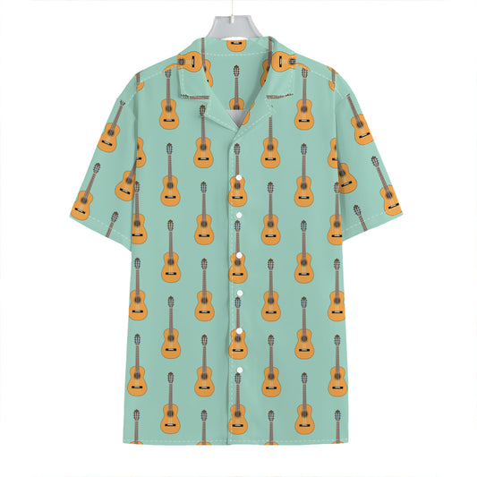 Classical Guitar Pattern Print Hawaiian Shirt