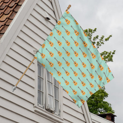 Classical Guitar Pattern Print House Flag