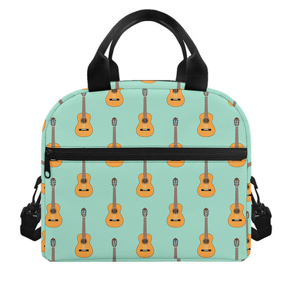 Classical Guitar Pattern Print Insulated Lunch Bag