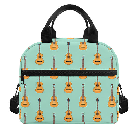 Classical Guitar Pattern Print Insulated Lunch Bag