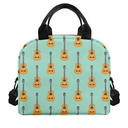 Classical Guitar Pattern Print Insulated Lunch Bag