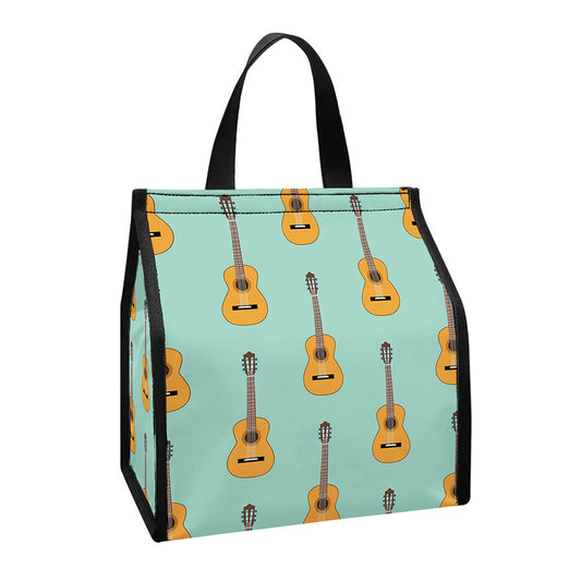 Classical Guitar Pattern Print Insulated Lunch Tote