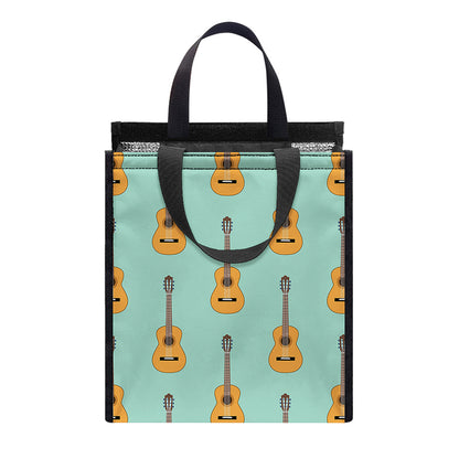 Classical Guitar Pattern Print Insulated Lunch Tote