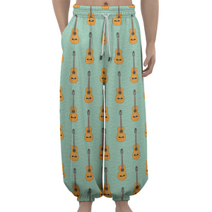 Classical Guitar Pattern Print Lantern Pants