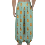 Classical Guitar Pattern Print Lantern Pants