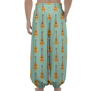 Classical Guitar Pattern Print Lantern Pants