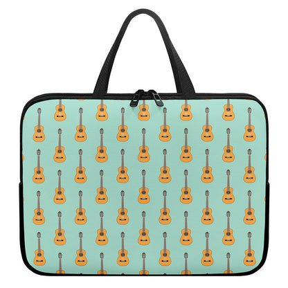 Classical Guitar Pattern Print Laptop Sleeve With Handle