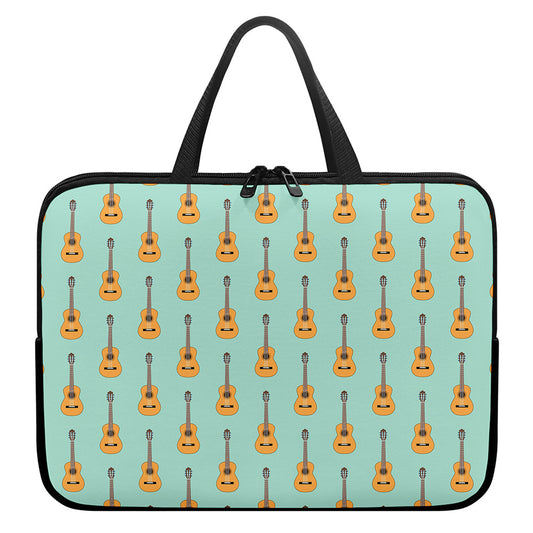 Classical Guitar Pattern Print Laptop Sleeve With Handle
