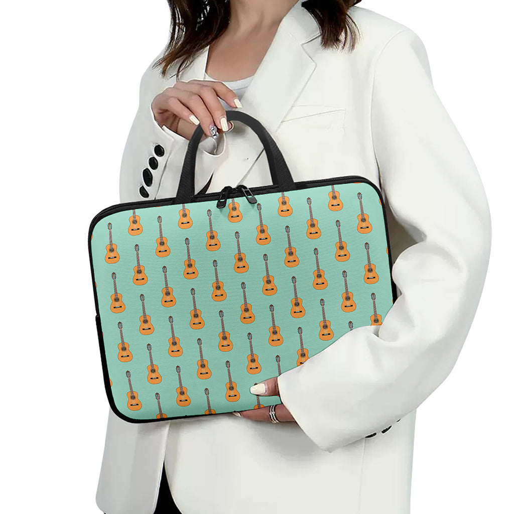 Classical Guitar Pattern Print Laptop Sleeve With Handle