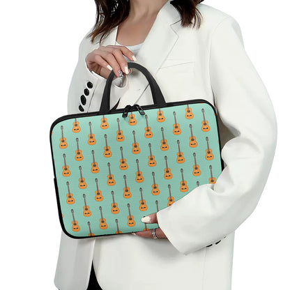 Classical Guitar Pattern Print Laptop Sleeve With Handle