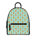 Classical Guitar Pattern Print Leather Backpack